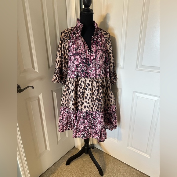 Figue Halina Leopard and Floral Print Women's Dress - Picture 3 of 7